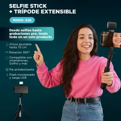 SOPORTE EXTENSIBLE PARA CELULAR + TRIPODE - MODS-026 - ST - NEGRO - foto 2