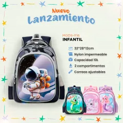 MOCHILA INFANTIL ASTRONAUTA MODS-1116 - ST - AZUL - foto 3