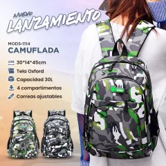 MOCHILA CAMUFLADA MODS-1114 - ST - VERDE - foto 4