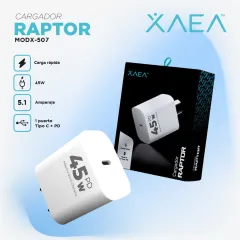 ADAPTADOR-CARGADOR 220V MODX-507 RAPTOR - 5,1A - 45W - 1TC + PD - XAEA - BLANCO - foto 3