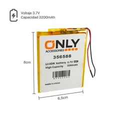 BATERIA DE TABLET 356588  - 3200mAh  - 6.5 x 8 cm