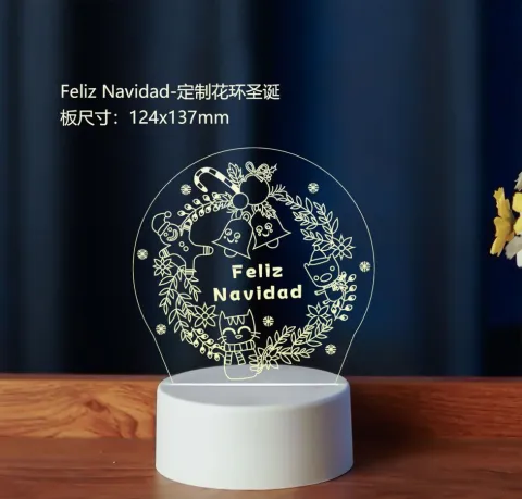 LAMPARA DE ACRILICO CORONA DE NAVIDAD MODV-001B - VARIOS - BLANCO