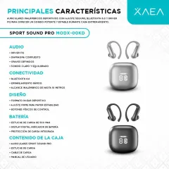 MANOS LIBRES  TWS  DEPORTIVOS IN-EA MODX-00KD - XAEA - NEGRO (SPORT SOUND PRO) - foto 4