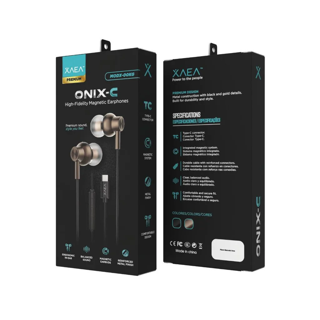 MANOS LIBRES CON TIPO C MODX-00KG - XAEA - DORADO (ONIX-C)