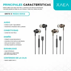 MANOS LIBRES CON TIPO C MODX-00KG - XAEA - DORADO (ONIX-C) - foto 4