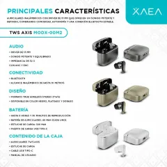 MANOS LIBRES TWS MODX-00M2 - XAEA - PLATA (AXIS) - foto 4