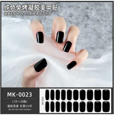 UÑAS  GEL STICKERS UV-FREE LISOS MODV-00LU - VARIOS - NEGRO