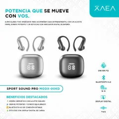 MANOS LIBRES  TWS  DEPORTIVOS IN-EA MODX-00KD - XAEA - GRIS (SPORT SOUND PRO) - foto 3