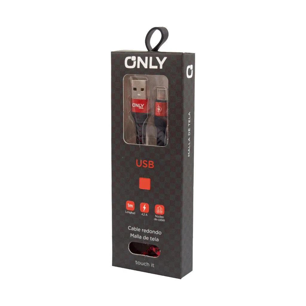 CABLE USB MOD 47 - TIPO C - 2.4 Amp ROJO