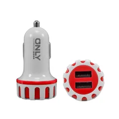 ADAPTADOR-CARGADOR 12V MOD34 - 2,4 AMP C/ 2 USB - ROJO - foto 2