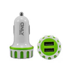 ADAPTADOR-CARGADOR 12V MOD34 - 2,4 AMP C/ 2 USB - VERDE - foto 2