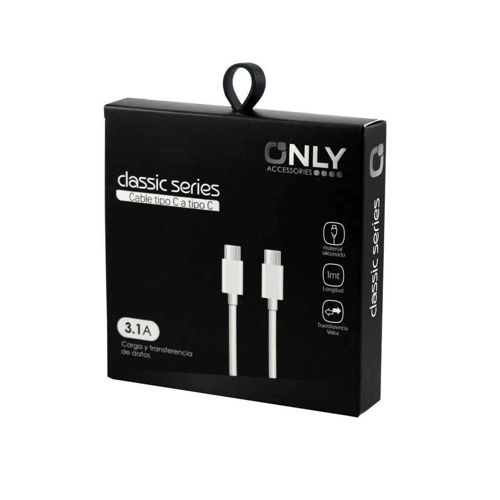 CABLE TIPO C A TIPO C - ONLY - BLANCO