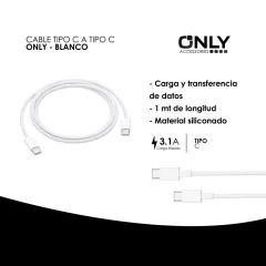 CABLE TIPO C A TIPO C - ONLY - BLANCO - foto 4