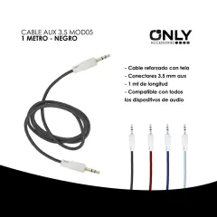 CABLE AUX 3,5 MOD05 - 1 METRO - NEGRO - foto 4