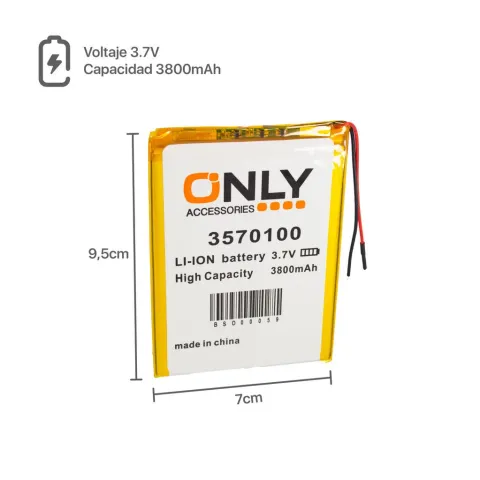 BATERIA DE TABLET 3570100 - 3800mAh - 7 x 9.5 cm