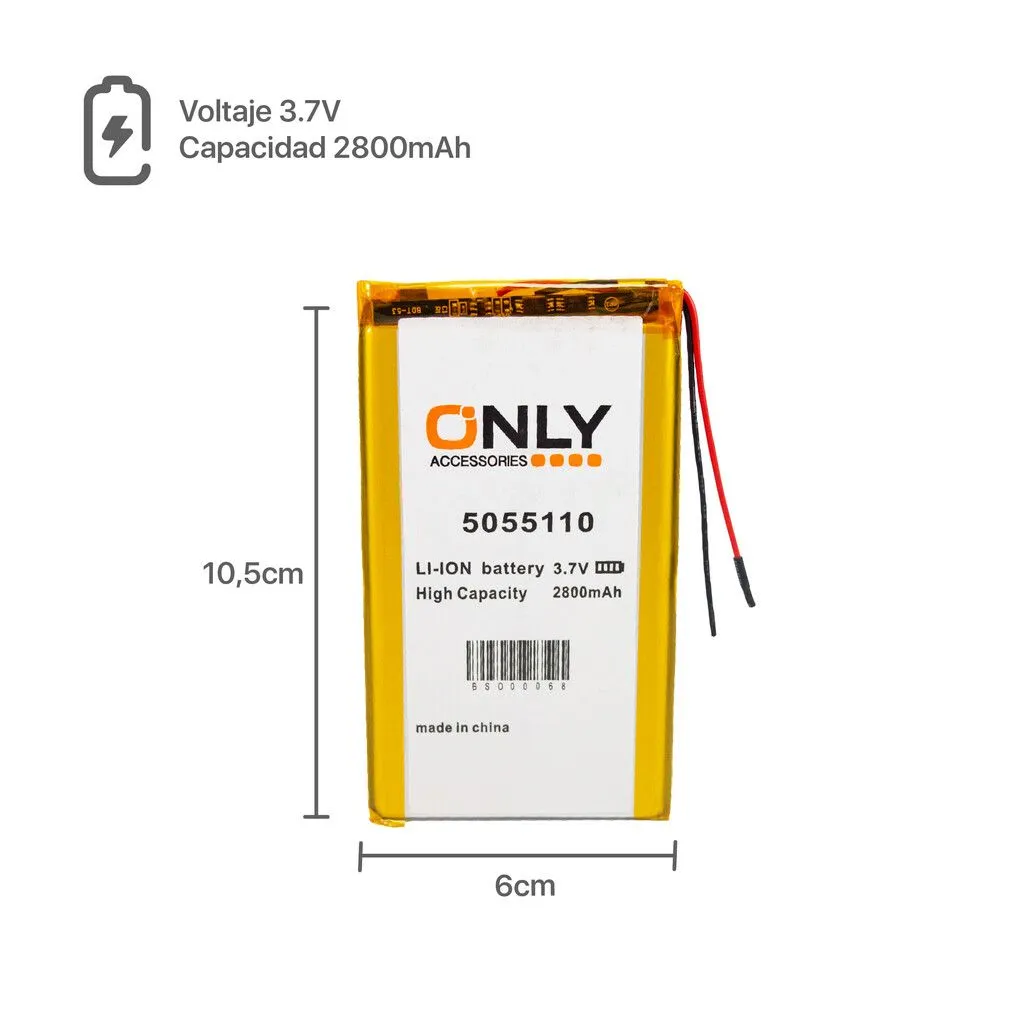BATERIA DE TABLET 5055110 - 2800mAh - 10.5 x 6 cm