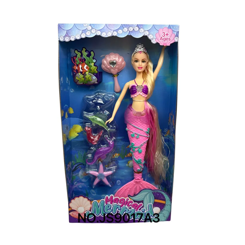 MUÑECA MAGICAL MERMAID JS9017A3 - ZUMO - ROSA