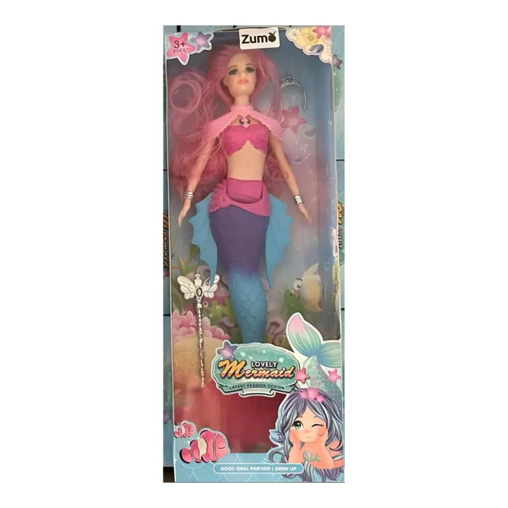 MUÑECA SIRENA MERMAID HS-385-7 - ZUMO - ROSA