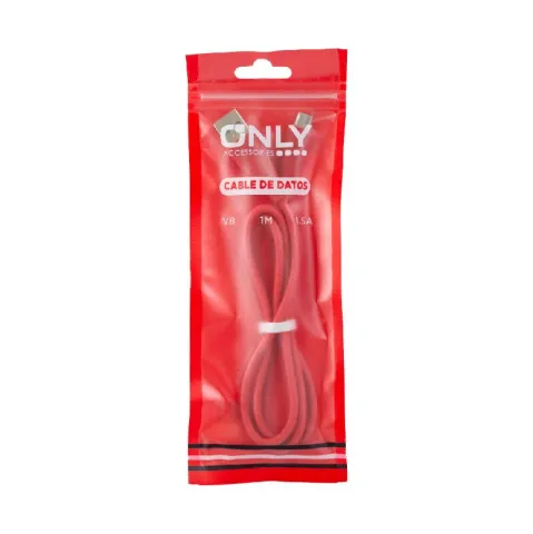 CABLE USB MOD22 - ECO LISO - V8 - ROJO