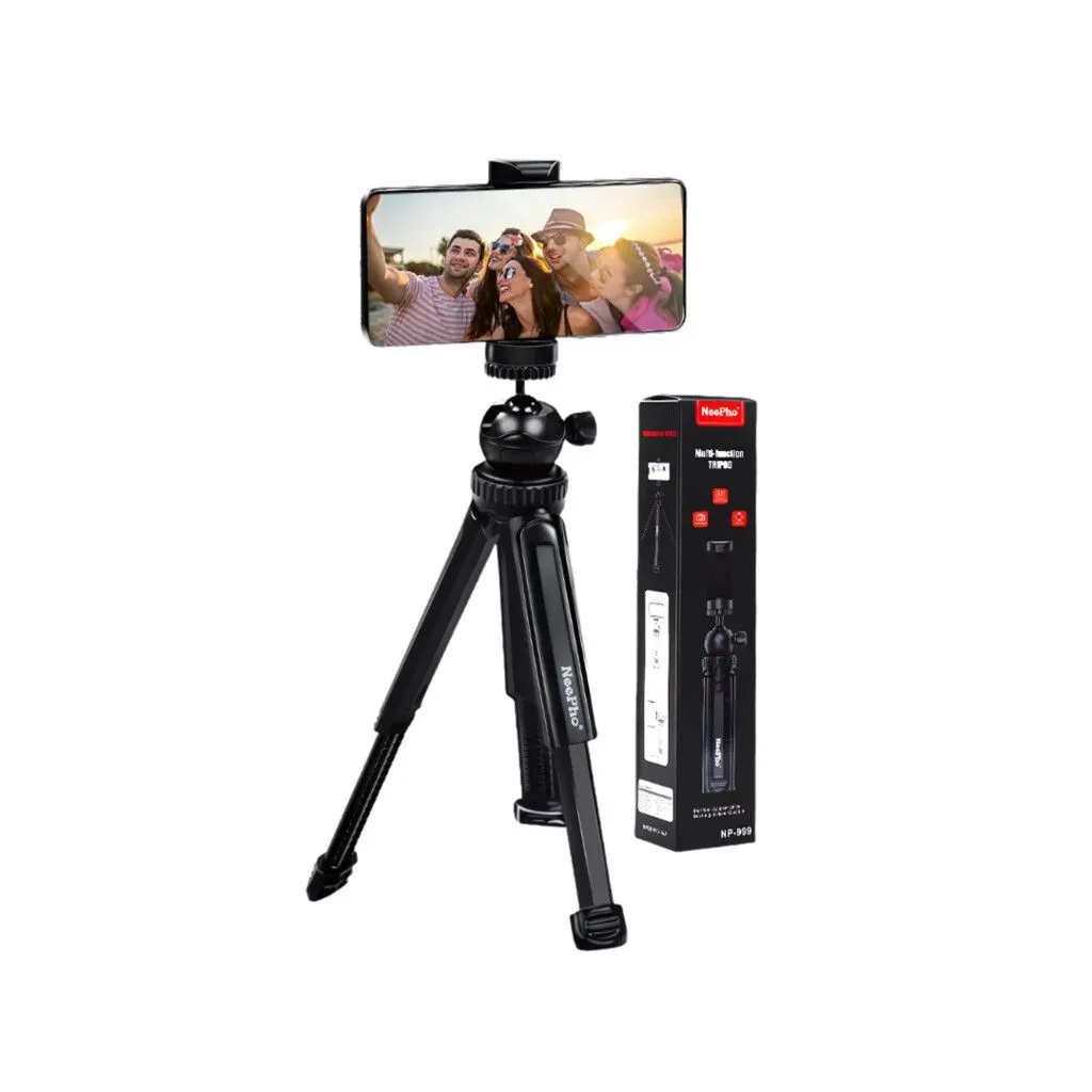 SOPORTE + TRÍPODE SELFIE STICK EXTENSIBLE CON CABEZAL MOVIL MODX-060 - NEGRO