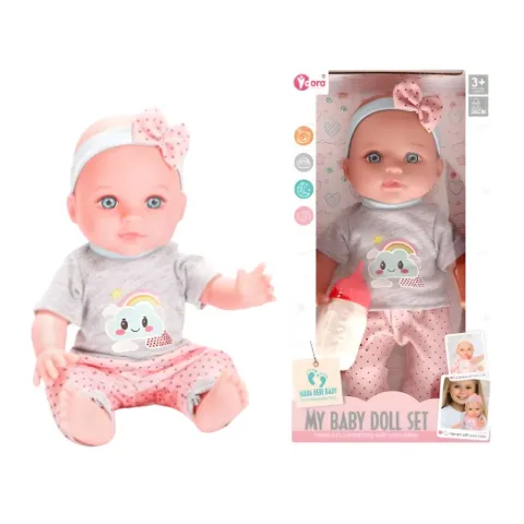 MUÑECO CON MAMADERA Y SONIDO MAPZ-009 - ZUMO - ROSA