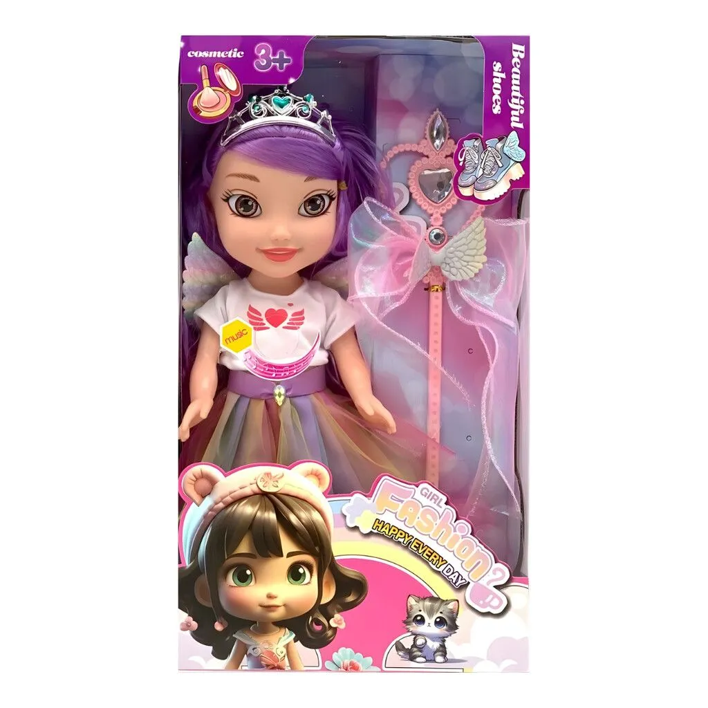 MUÑECA PRINCESA CON SONIDO MAPZ-007 - ZUMO - VIOLETA
