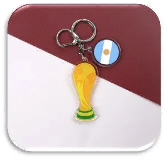 LLAVERO ACRILICO COPA-BANDERA MODV-00F0 - VARIOS - DORADO