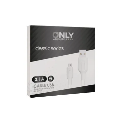 CABLE USB MOD 48 CLASSIC - V8 - BLANCO