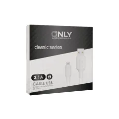 CABLE USB MOD 48 CLASSIC - V8 - BLANCO