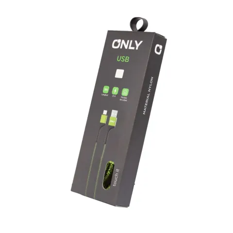 CABLE USB MOD 58 - TEXTIL ONLY - V8 - VERDE