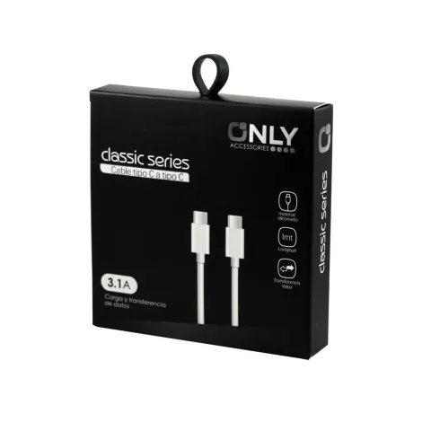 CABLE TIPO C A TIPO C - ONLY - BLANCO