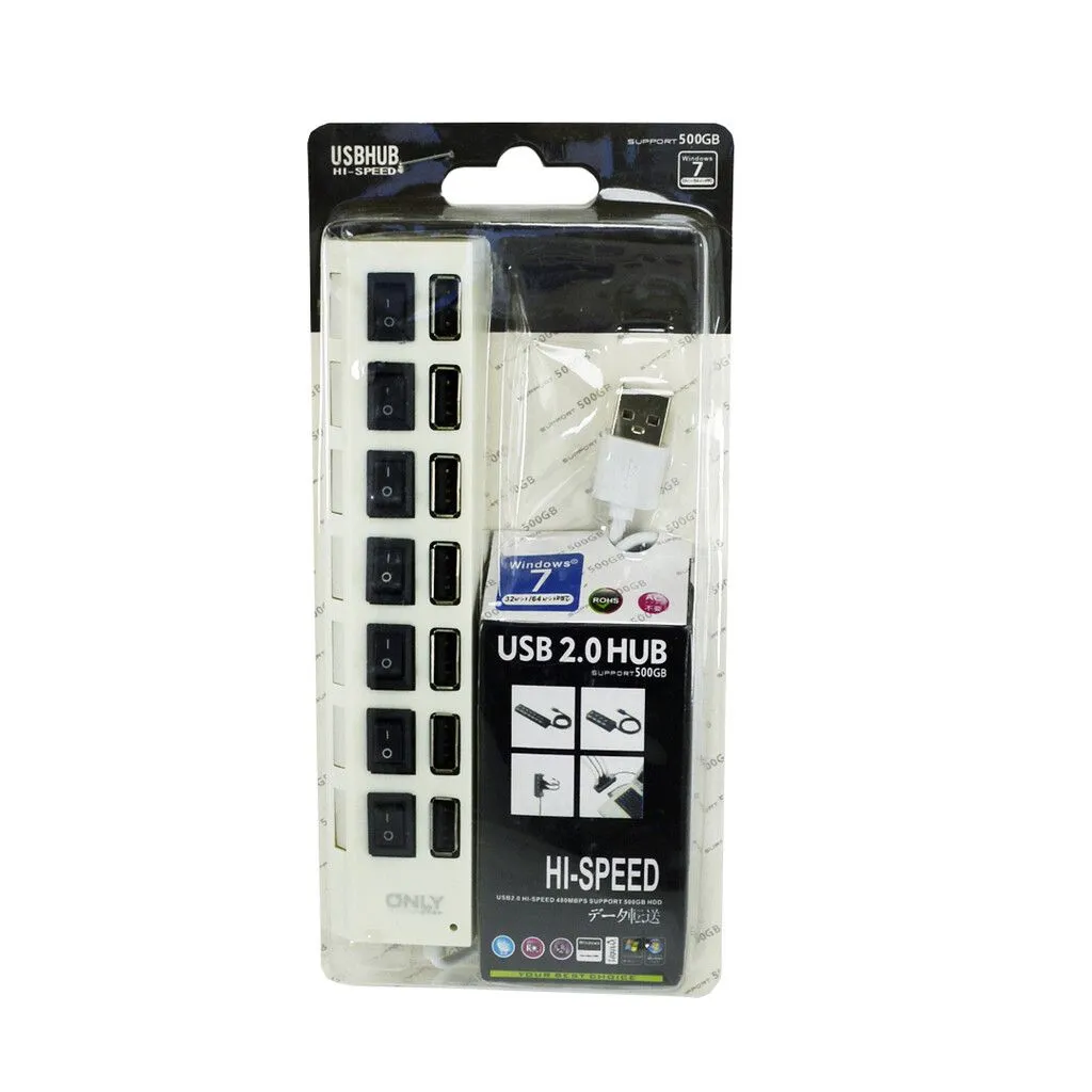 ADAPTADOR HUB USB 7 PUERTOS - BLANCO