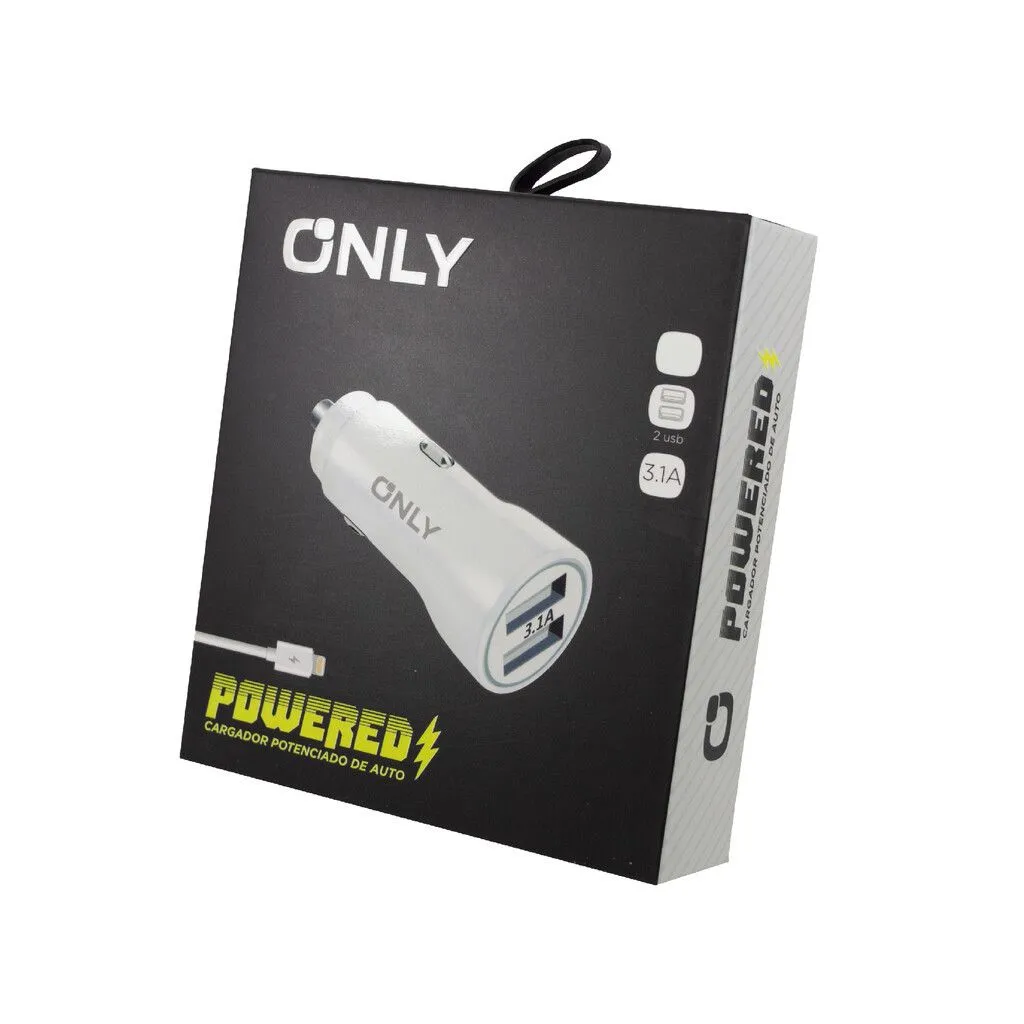 CARGADOR 12V POTENCIADO MOD 37 - ONLY - POWERED -TIPO C - BLANCO
