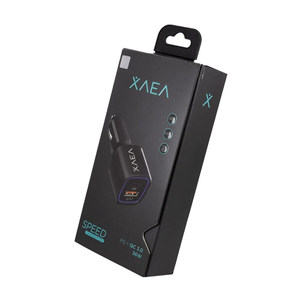ADAPTADOR-CARGADOR 12V MOD 38 XAEA - SPEED - PD + QC 3.0