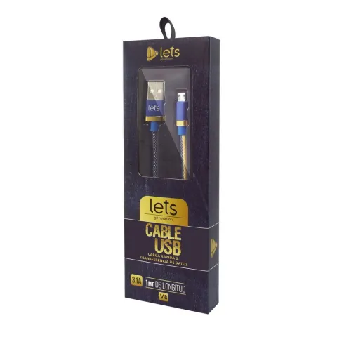 CABLE USB MOD02 - JEAN - V8 - AZUL