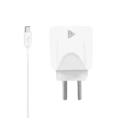 CARGADOR 220V MODL-040 - 2,1A - 1USB + CABLE V8 - LETS - BLANCO