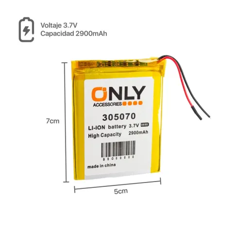 BATERIA DE TABLET 305070  - 2900mAh  - 5 x 7 cm