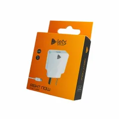 CARGADOR 220V MODL-040 - 2,1A - 1USB + CABLE TC - LETS - BLANCO