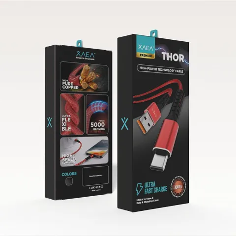 CABLE USB MODX-026 THOR TIPO C - XAEA - ROJO