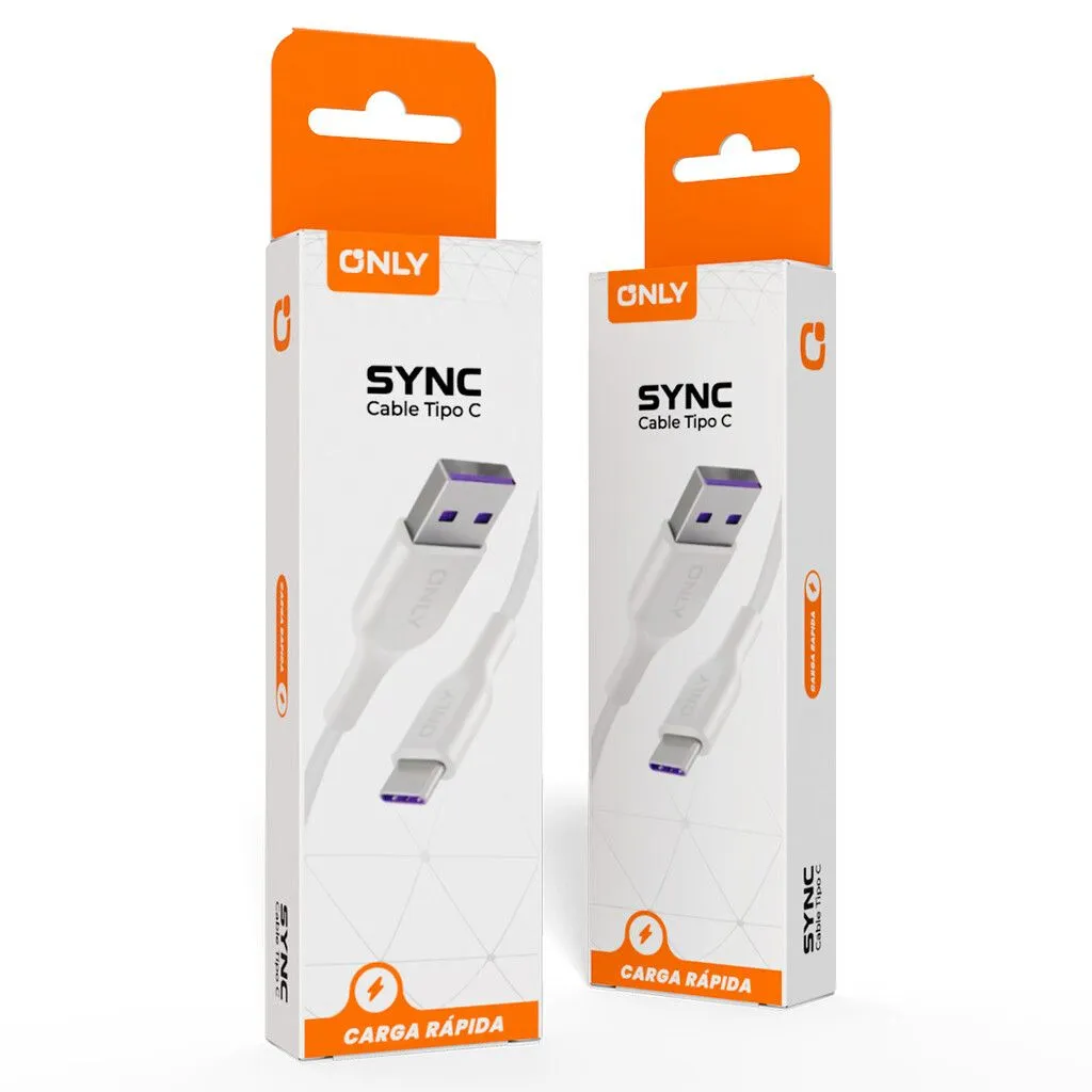 CABLE USB TIPO C MODO-140 SYNC - ONLY - BLANCO