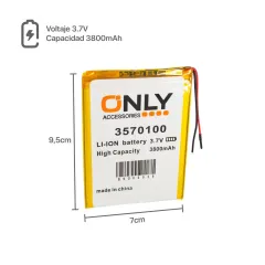 BATERIA DE TABLET 3570100  - 3800mAh  - 7 x 9.5 cm