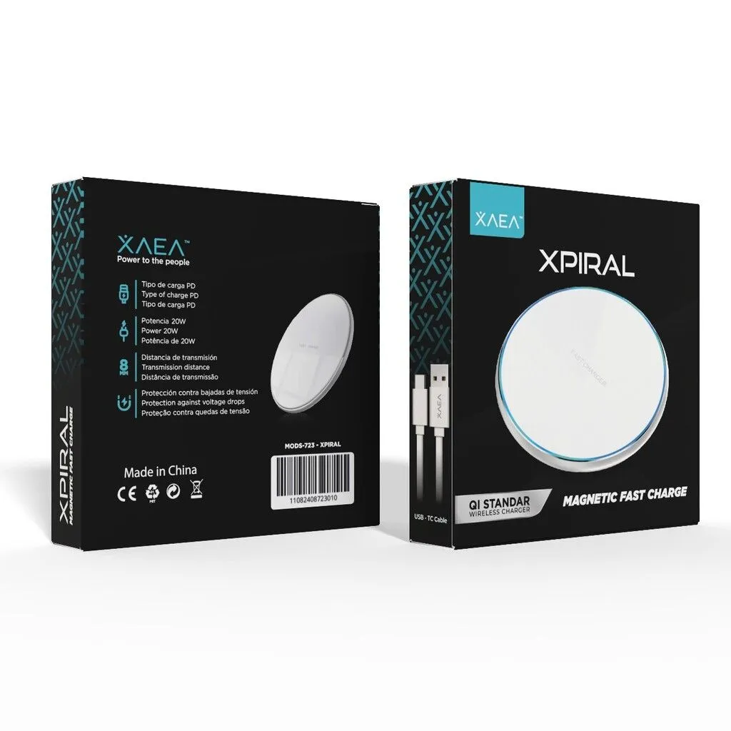 CARGADOR WIRELESS MODS-723 XPIRAL - XAEA - BLANCO