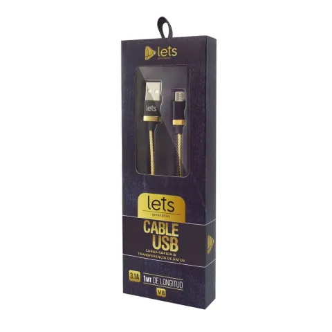 CABLE USB MOD02 - JEAN - V8 - NEGRO