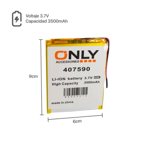 BATERIA DE TABLET 407590 - 3500mAh - 9 x 6.5 cm
