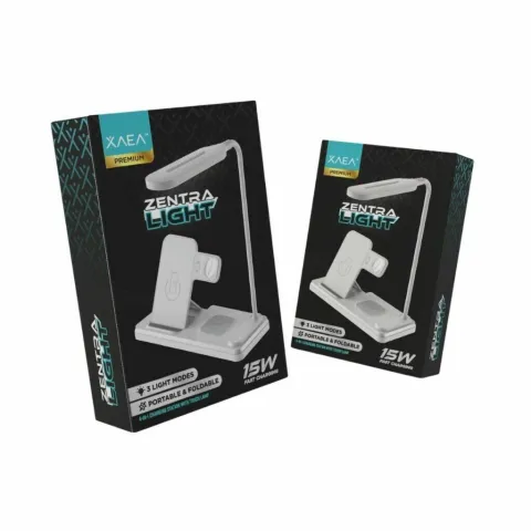 ESTACION DE CARGA INALAMBRICA 4 EN 1 ZENTRA LIGHT-HT503 MODX-000G - BLANCO