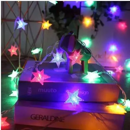 GUIRNALDA NAVIDEÑA ESTRELLA 6M/40 LUCES/PILAS MODV-001J - VARIOS - COLORES