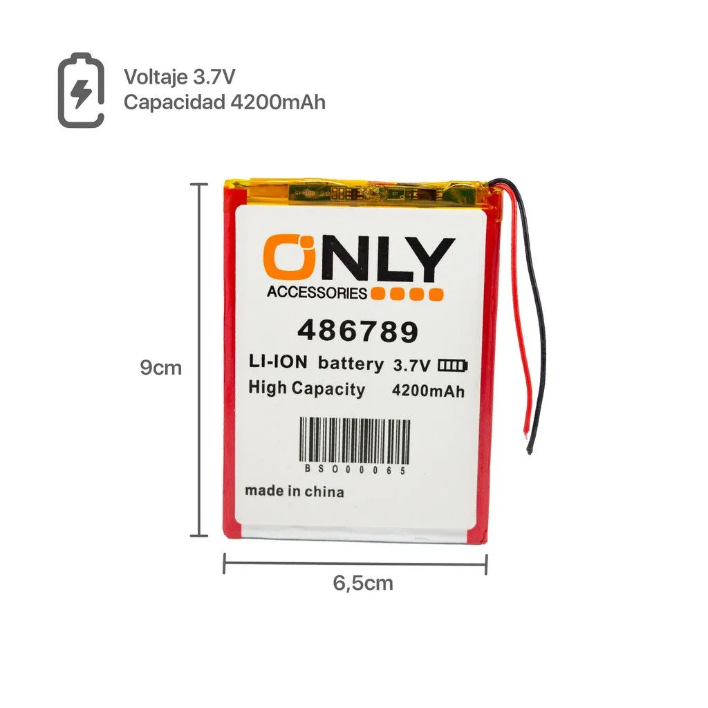 BATERIA DE TABLET 486789 - 4200mAh - 6.5 x 9 cm