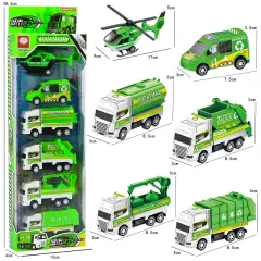 BLISTER x6 AUTOS JUGUETE MODZ-504 - ZUMO - VERDE