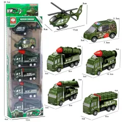 BLISTER x6 AUTOS JUGUETE MODZ-504 - ZUMO - VERDE MILITAR