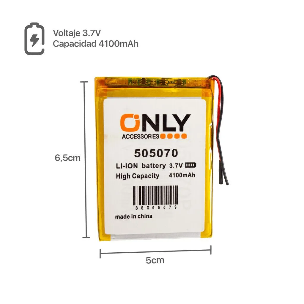 BATERIA DE TABLET 505070 - 4100mAh - 5 x 6.5 cm